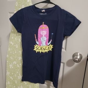 Adventure Time Youth size S T-Shirt Navy Blue Princess Bubblegum